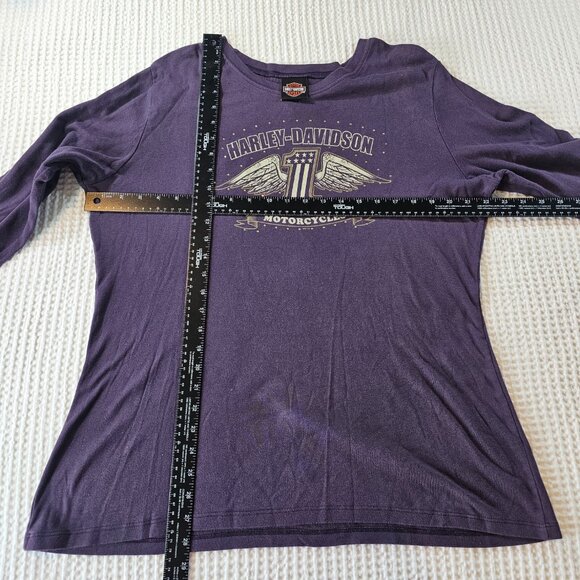 Harley Davidson Womens Bling Purple Long Sleeve Tee Shirt Size 2X tshirt - Picture 14 of 16